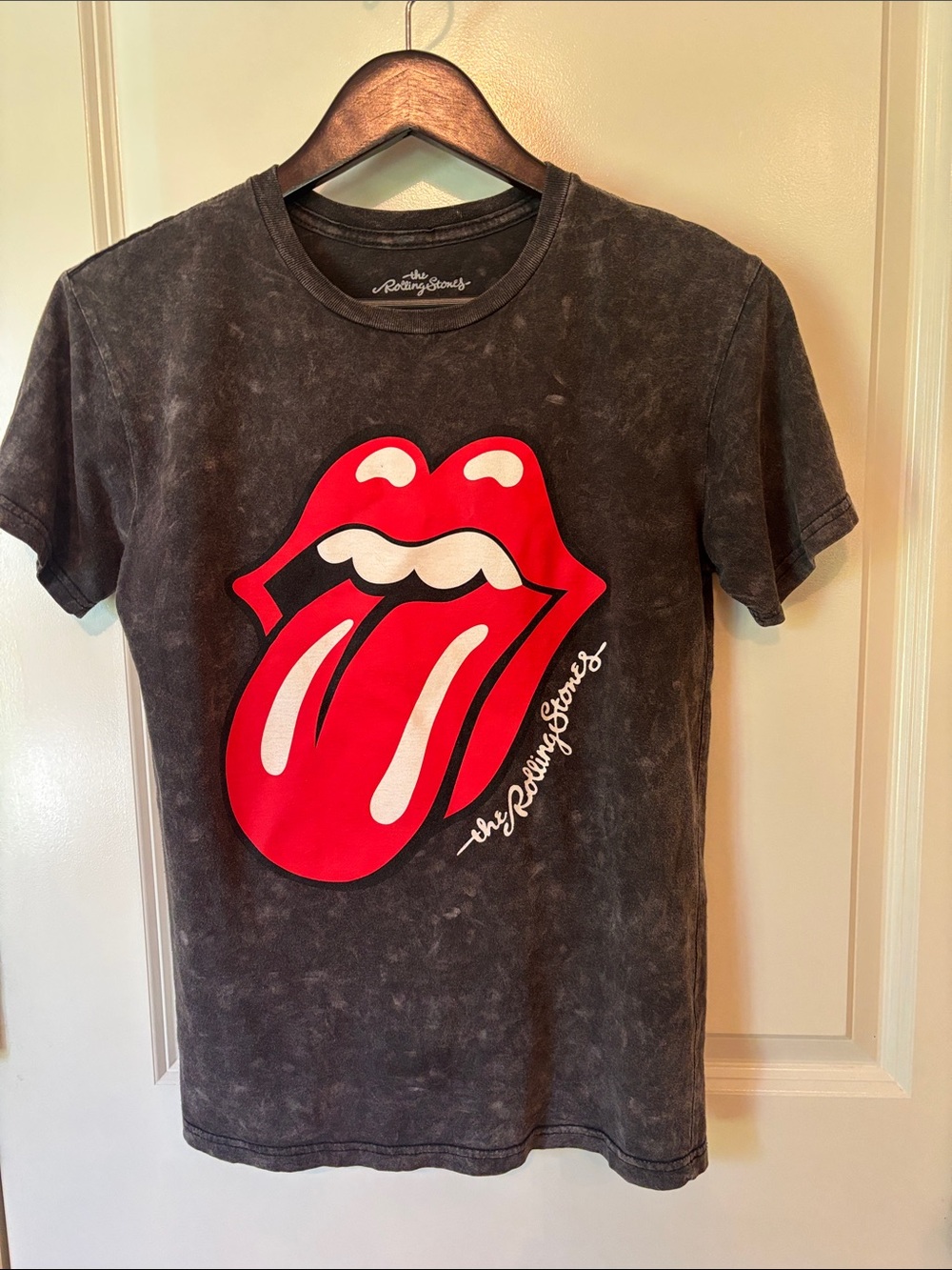 The Rolling Stones Mineral Wash Graphic Tee with Red Tongue Logo